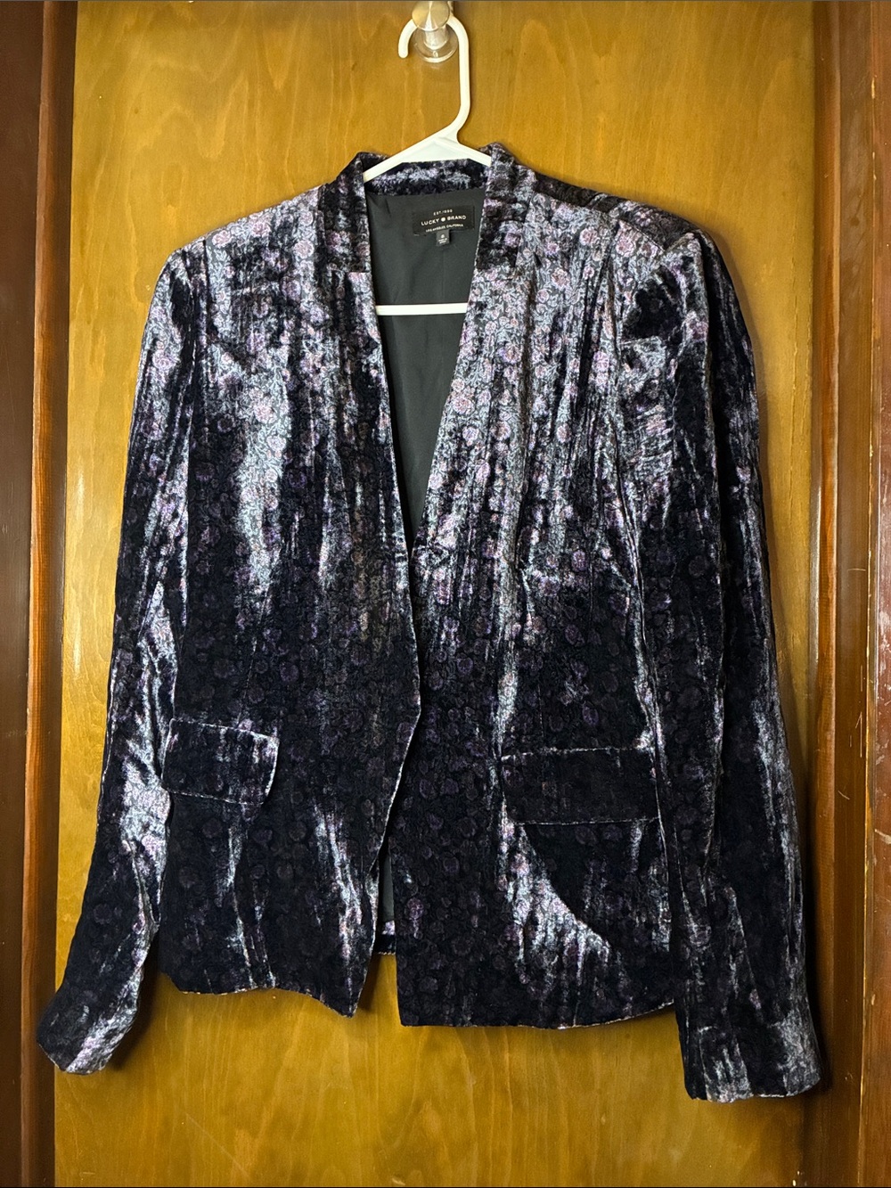 Lucky Brand Printed Velvet Blazer